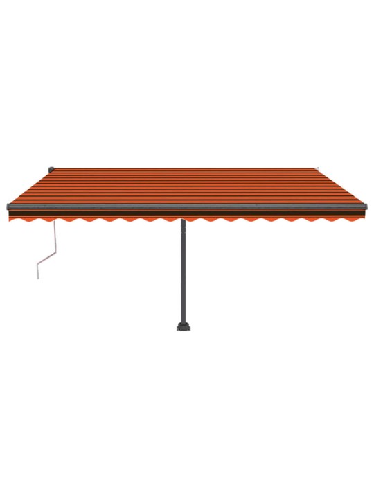 Markizė su LED/vėjo jutikliu, oranžinė/ruda, 450x350cm
