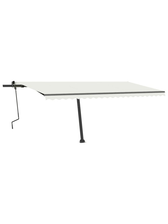 Rankiniu būdu ištraukiama markizė su LED, kreminė, 500x350cm