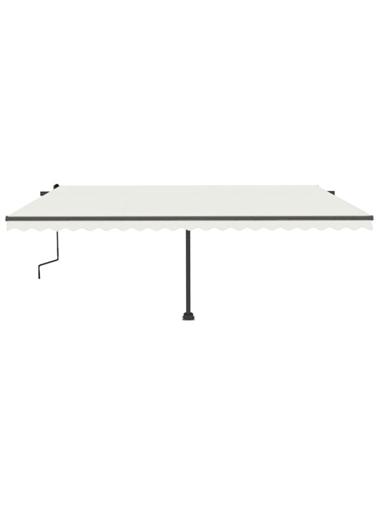 Rankiniu būdu ištraukiama markizė su LED, kreminė, 500x350cm