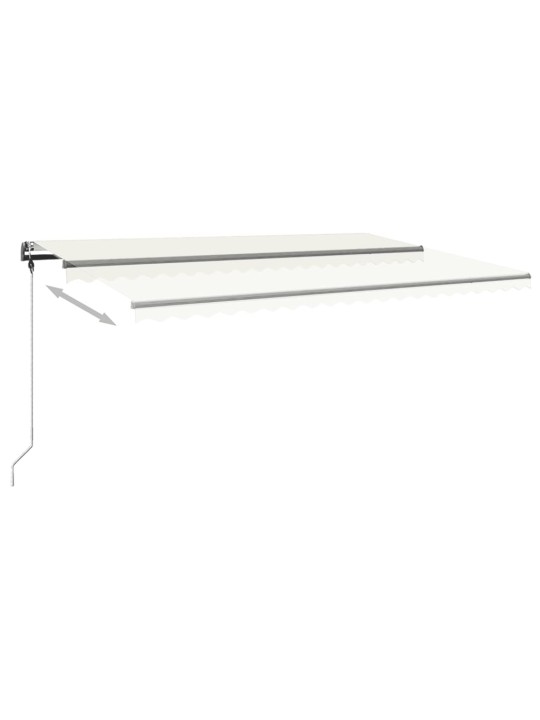 Rankiniu būdu ištraukiama markizė su LED, kreminė, 500x350cm