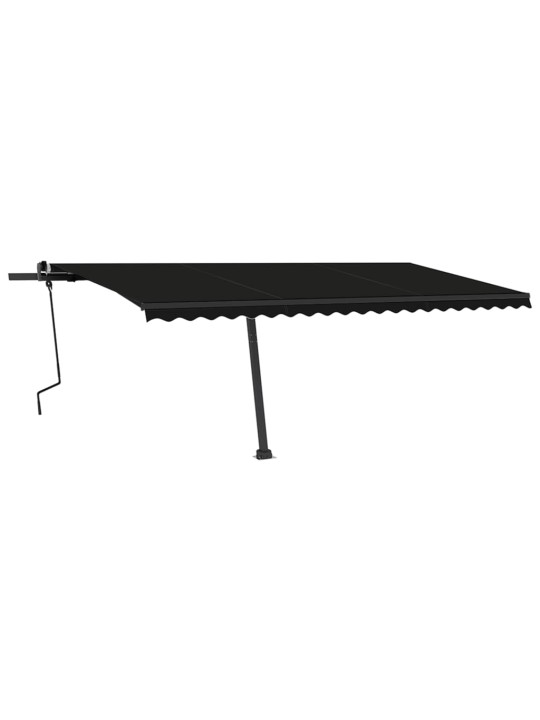 Rankiniu būdu ištraukiama markizė su LED, antracito, 500x350cm