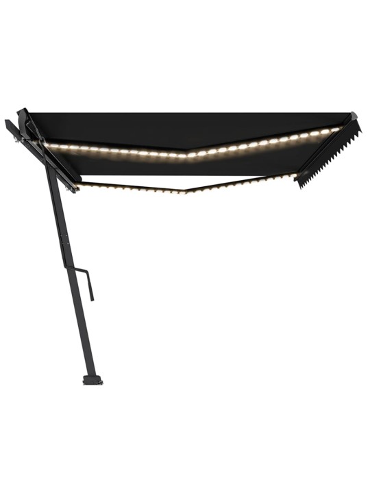 Rankiniu būdu ištraukiama markizė su LED, antracito, 500x350cm