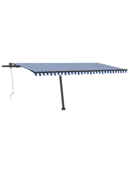 Pastatoma automatinė markizė, mėlynos/baltos spalvos, 500x350cm