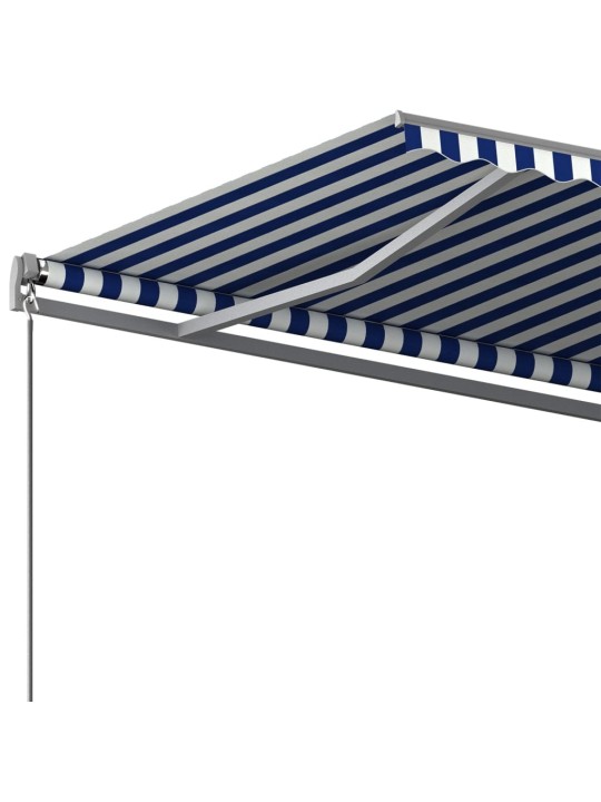 Pastatoma automatinė markizė, mėlynos/baltos spalvos, 500x350cm