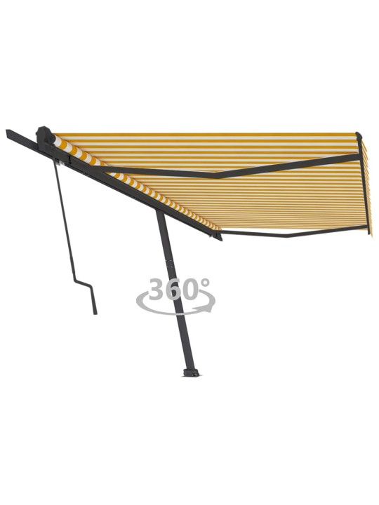 Pastatoma automatinė markizė, geltona/balta, 500x350cm
