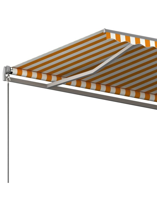 Pastatoma automatinė markizė, geltona/balta, 500x350cm