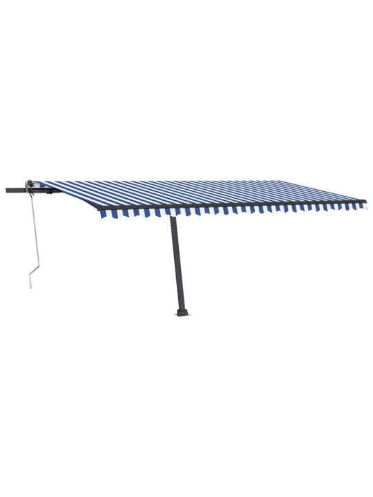 Markizė su LED/vėjo jutikliu, mėlyna/balta, 500x350cm