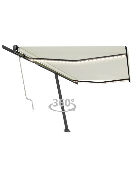 Automatinė markizė su LED/vėjo jutikliu, kreminė, 500x350cm