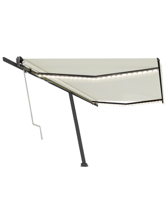 Automatinė markizė su LED/vėjo jutikliu, kreminė, 500x350cm