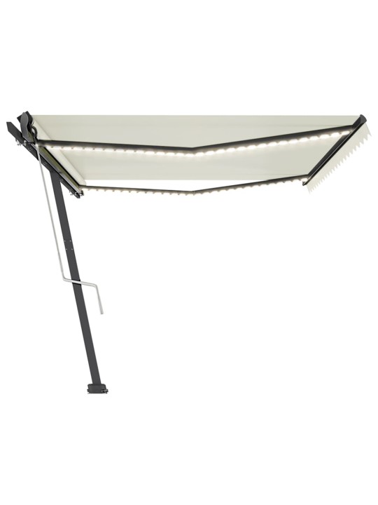 Automatinė markizė su LED/vėjo jutikliu, kreminė, 500x350cm