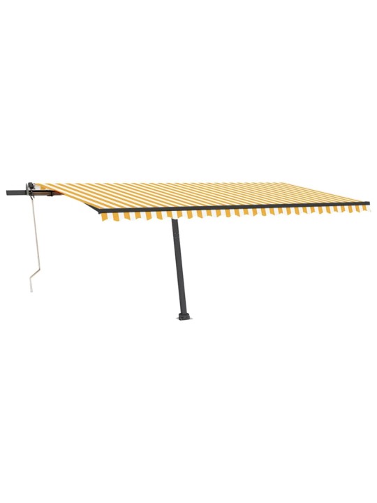 Markizė su LED/vėjo jutikliu, geltona/balta, 500x350cm