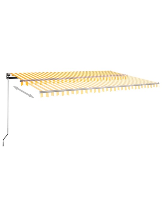 Markizė su LED/vėjo jutikliu, geltona/balta, 500x350cm