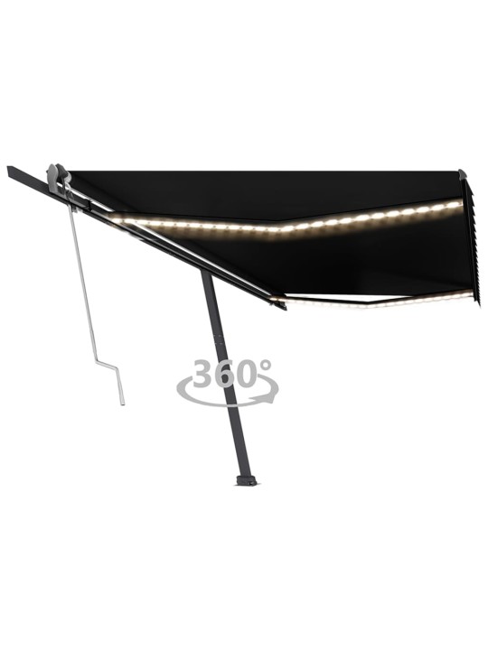 Automatinė markizė su LED/vėjo jutikliu, antracito, 500x350cm