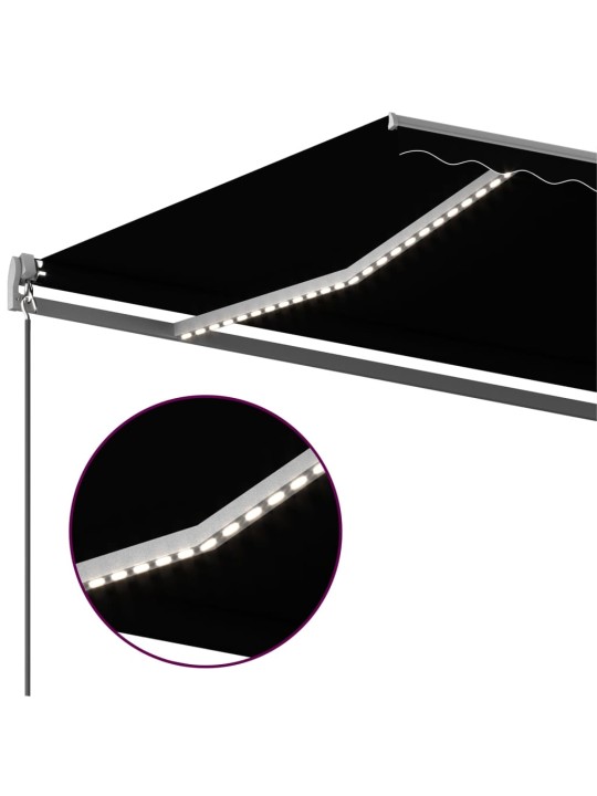 Automatinė markizė su LED/vėjo jutikliu, antracito, 500x350cm