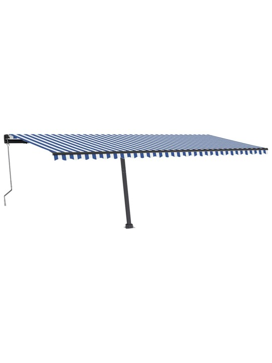 Pastatoma automatinė markizė, mėlynos/baltos spalvos, 600x350cm