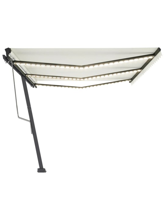 Automatinė markizė su LED/vėjo jutikliu, kreminė, 600x350cm