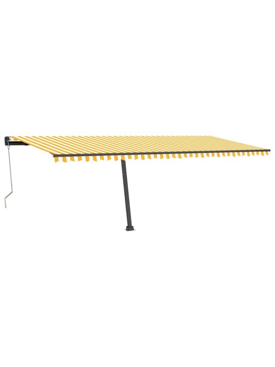 Markizė su LED/vėjo jutikliu, geltona/balta, 600x350cm