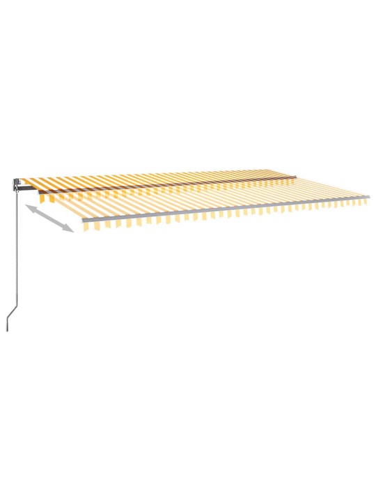 Markizė su LED/vėjo jutikliu, geltona/balta, 600x350cm