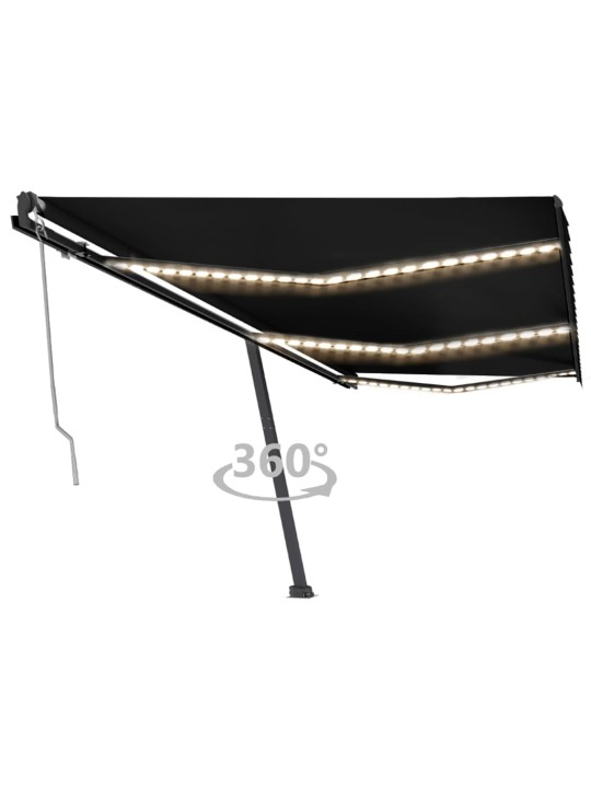 Automatinė markizė su LED/vėjo jutikliu, antracito, 600x350cm