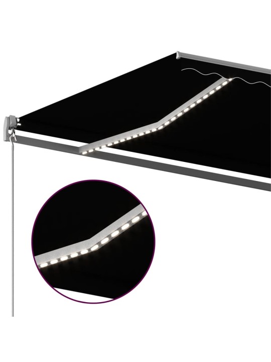 Automatinė markizė su LED/vėjo jutikliu, antracito, 600x350cm