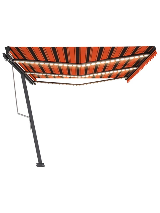 Markizė su LED/vėjo jutikliu, oranžinė/ruda, 600x350cm