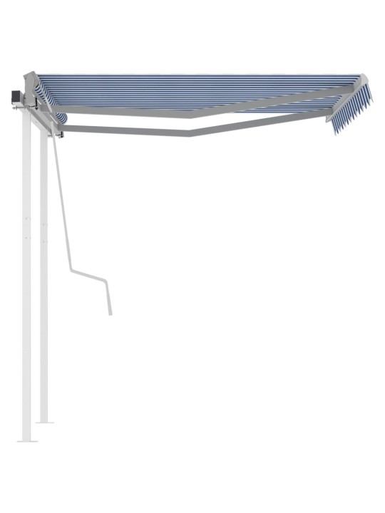 Rankiniu būdu ištraukiama markizė, mėlyna ir balta, 3x2,5m