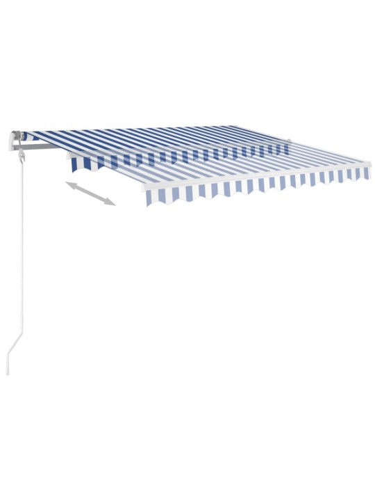 Rankiniu būdu ištraukiama markizė, mėlyna ir balta, 3x2,5m