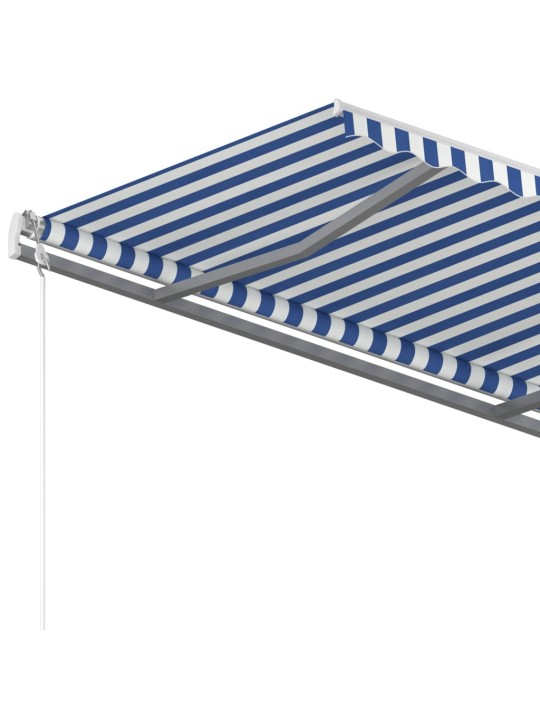 Rankiniu būdu ištraukiama markizė, mėlyna ir balta, 3x2,5m