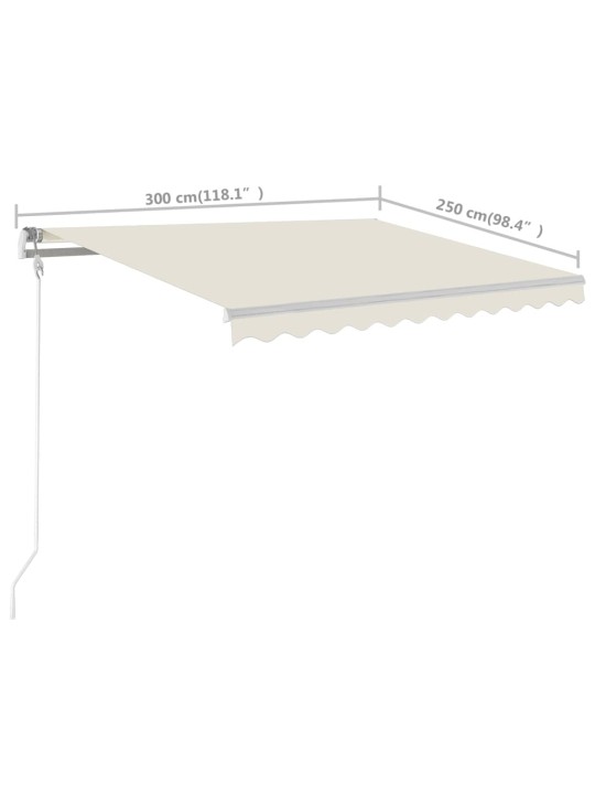 Rankiniu būdu ištraukiama markizė, kreminė, 3x2,5m