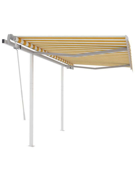 Rankiniu būdu ištraukiama markizė, geltona ir balta, 3x2,5m