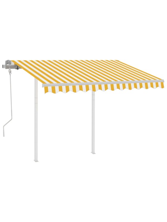 Rankiniu būdu ištraukiama markizė, geltona ir balta, 3x2,5m