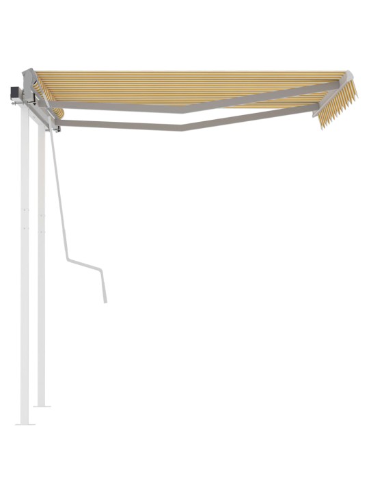 Rankiniu būdu ištraukiama markizė, geltona ir balta, 3x2,5m