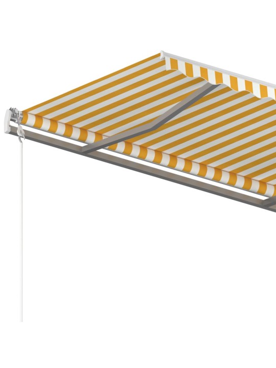Rankiniu būdu ištraukiama markizė, geltona ir balta, 3x2,5m