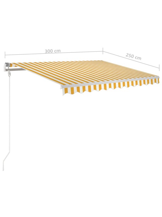 Automatiniu būdu ištraukiama markizė, geltona ir balta, 3x2,5m