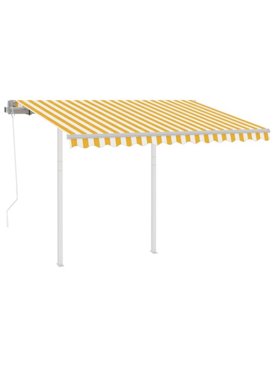 Automatiniu būdu ištraukiama markizė, geltona ir balta, 3x2,5m