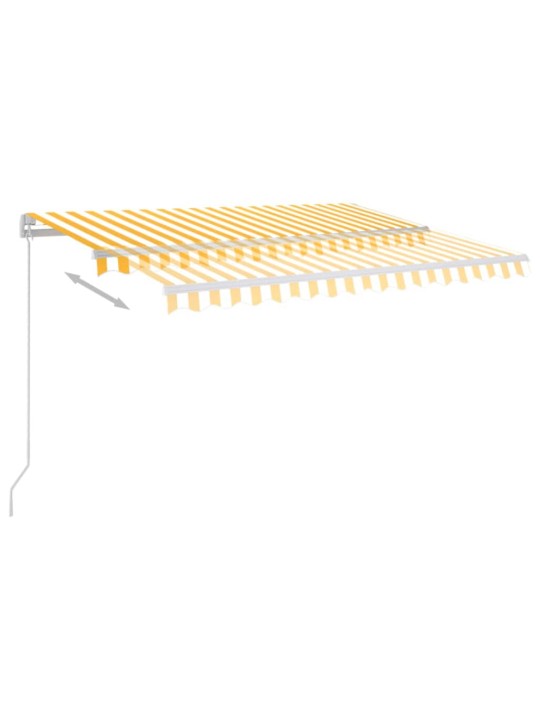 Automatinė markizė su LED/vėjo jutikliu, geltona/balta, 3x2,5m