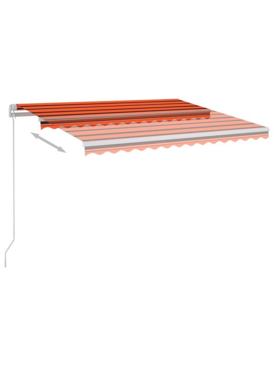 Automatinė markizė su LED/vėjo jutikliu, oranžinė/ruda, 3x2,5m