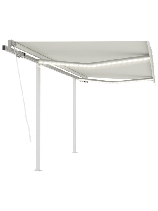 Automatinė markizė su LED/vėjo jutikliu, kreminė, 3,5x2,5m