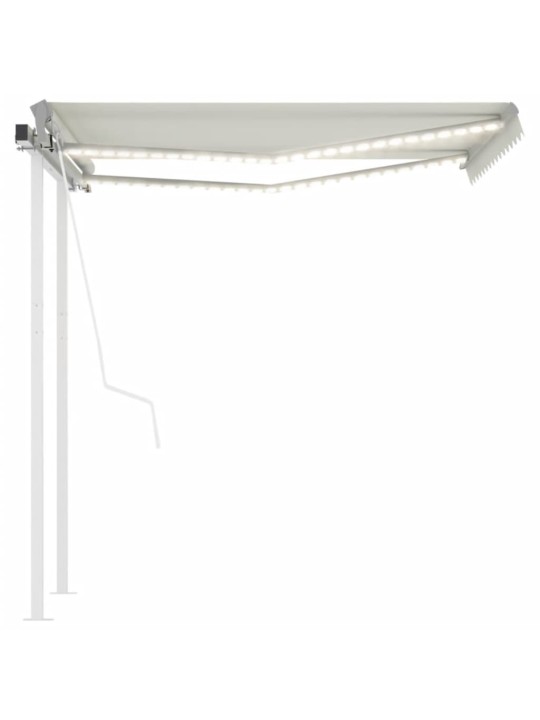 Automatinė markizė su LED/vėjo jutikliu, kreminė, 3,5x2,5m