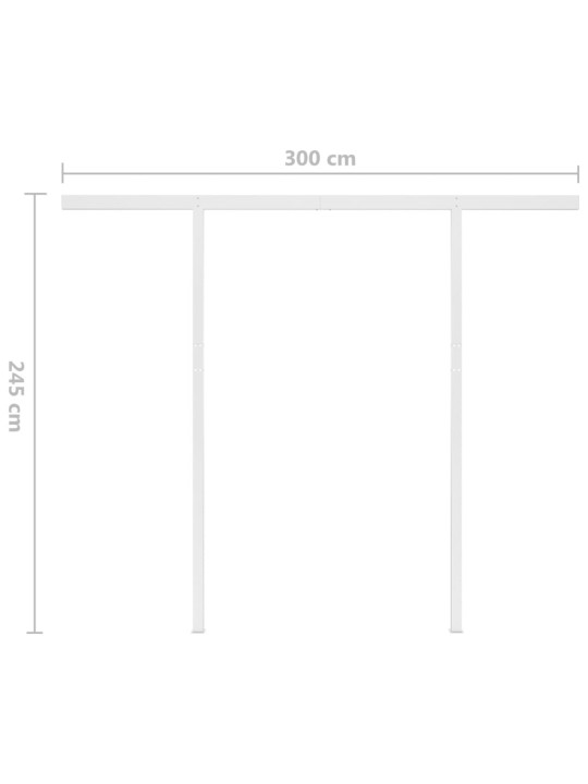Automatinė markizė su LED/vėjo jutikliu, kreminė, 3,5x2,5m