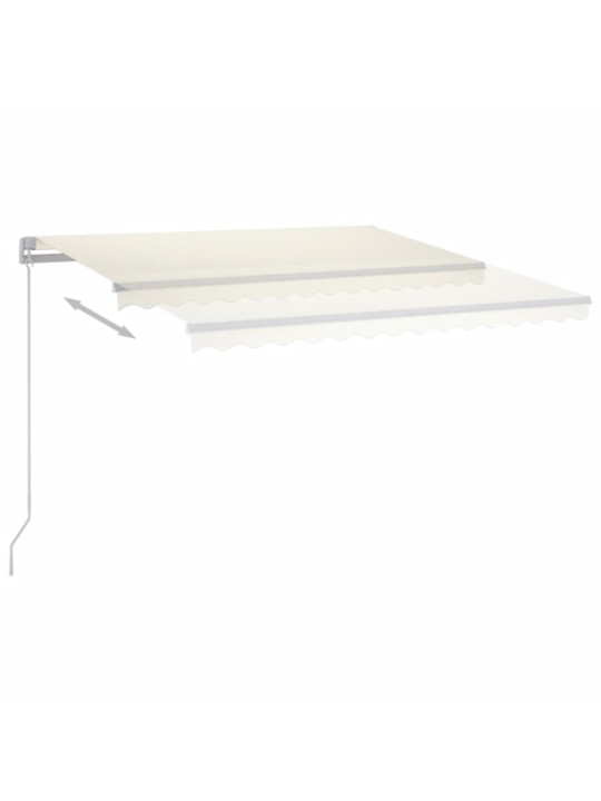 Automatinė markizė su LED/vėjo jutikliu, kreminė, 3,5x2,5m