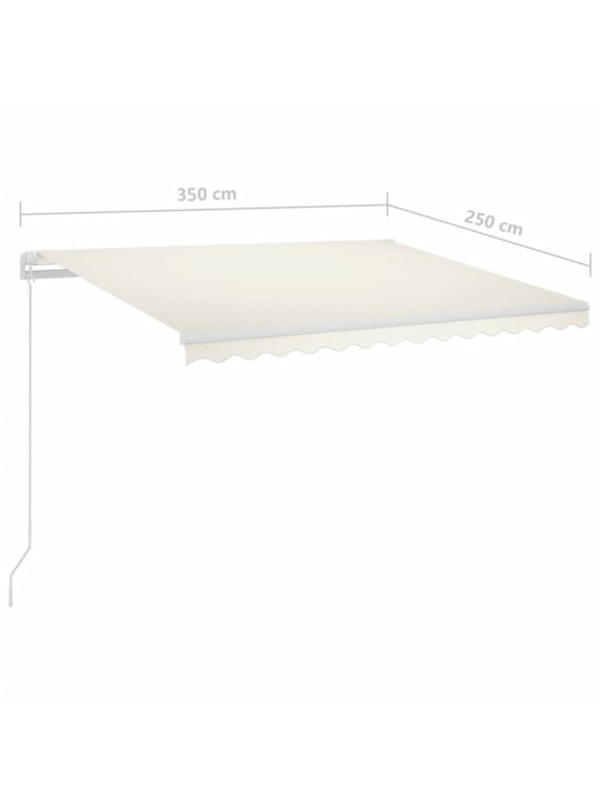Automatinė markizė su LED/vėjo jutikliu, kreminė, 3,5x2,5m