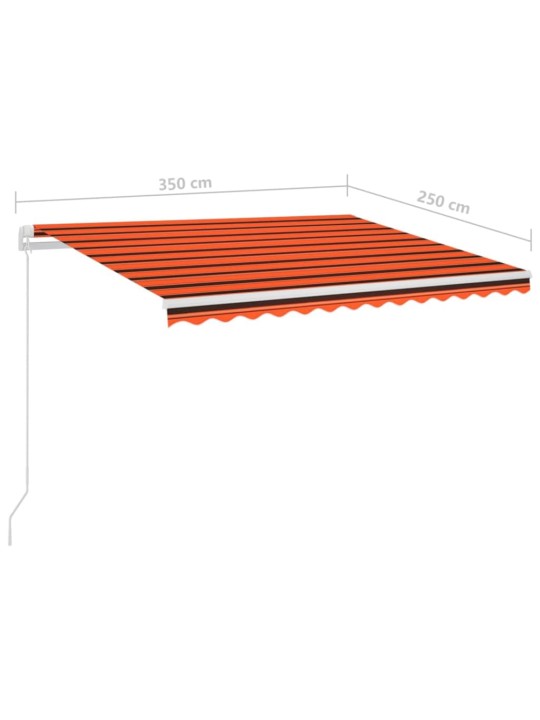 Markizė su LED/vėjo jutikliu, oranžinė/ruda, 3,5x2,5m