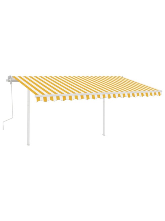 Rankiniu būdu ištraukiama markizė su LED, geltona/balta, 4x3m