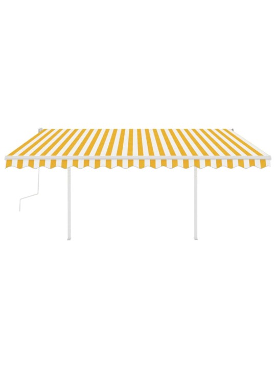 Rankiniu būdu ištraukiama markizė su LED, geltona/balta, 4x3m