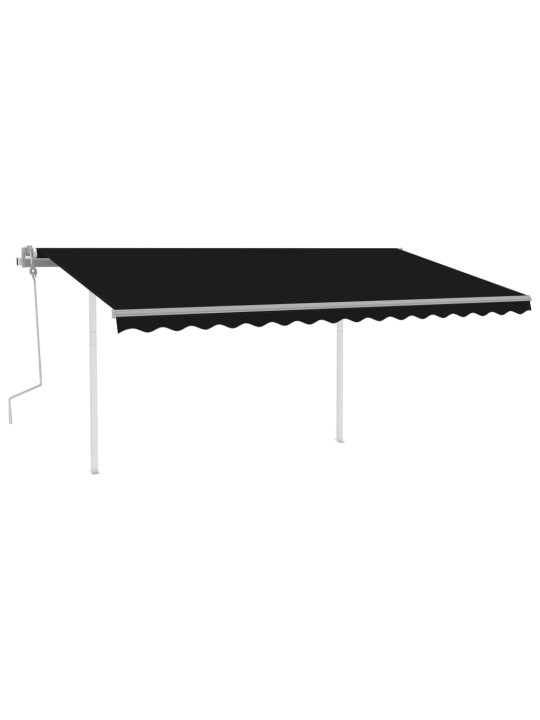 Rankiniu būdu ištraukiama markizė su LED, antracito, 4x3m