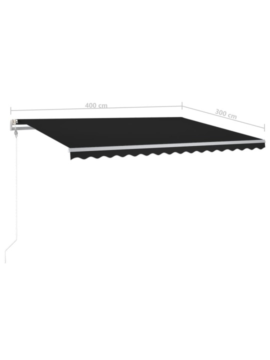 Rankiniu būdu ištraukiama markizė su LED, antracito, 4x3m