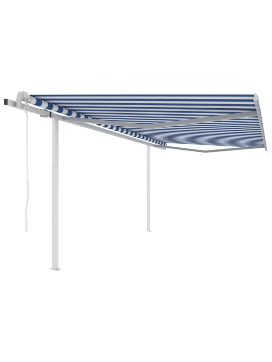 Automatiniu būdu ištraukiama markizė, mėlyna/balta, 4x3m