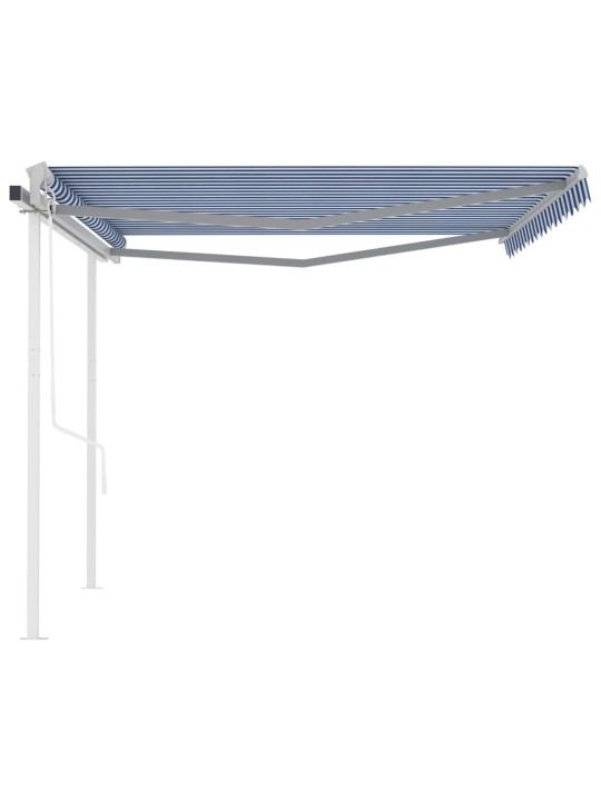 Automatiniu būdu ištraukiama markizė, mėlyna/balta, 4x3m