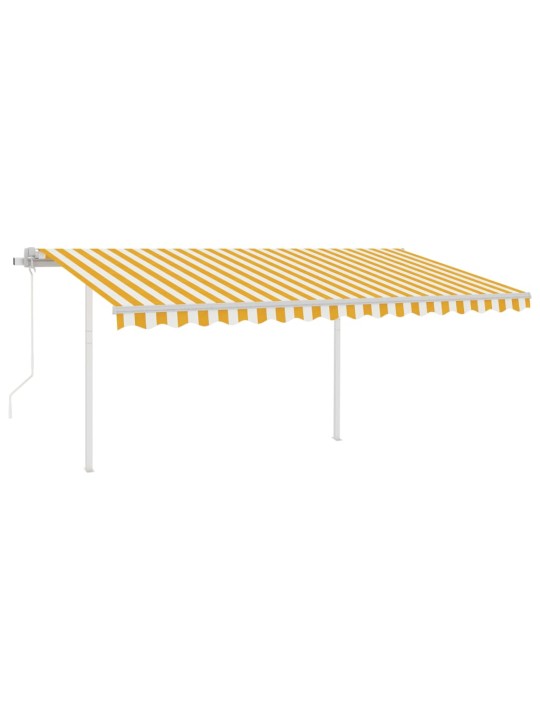 Automatiniu būdu ištraukiama markizė, geltona/balta, 4x3m